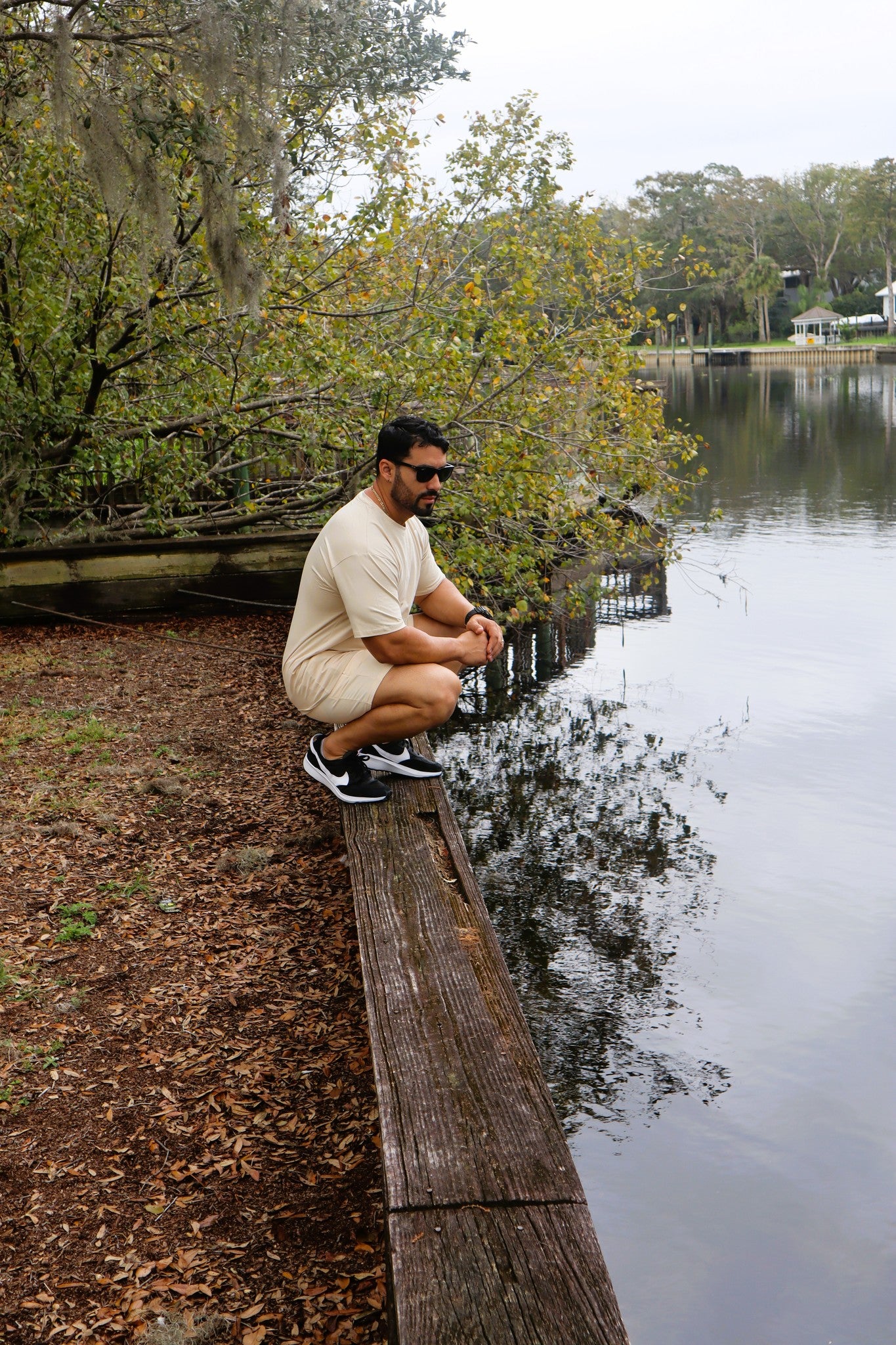 Athletic sweat short - Bone